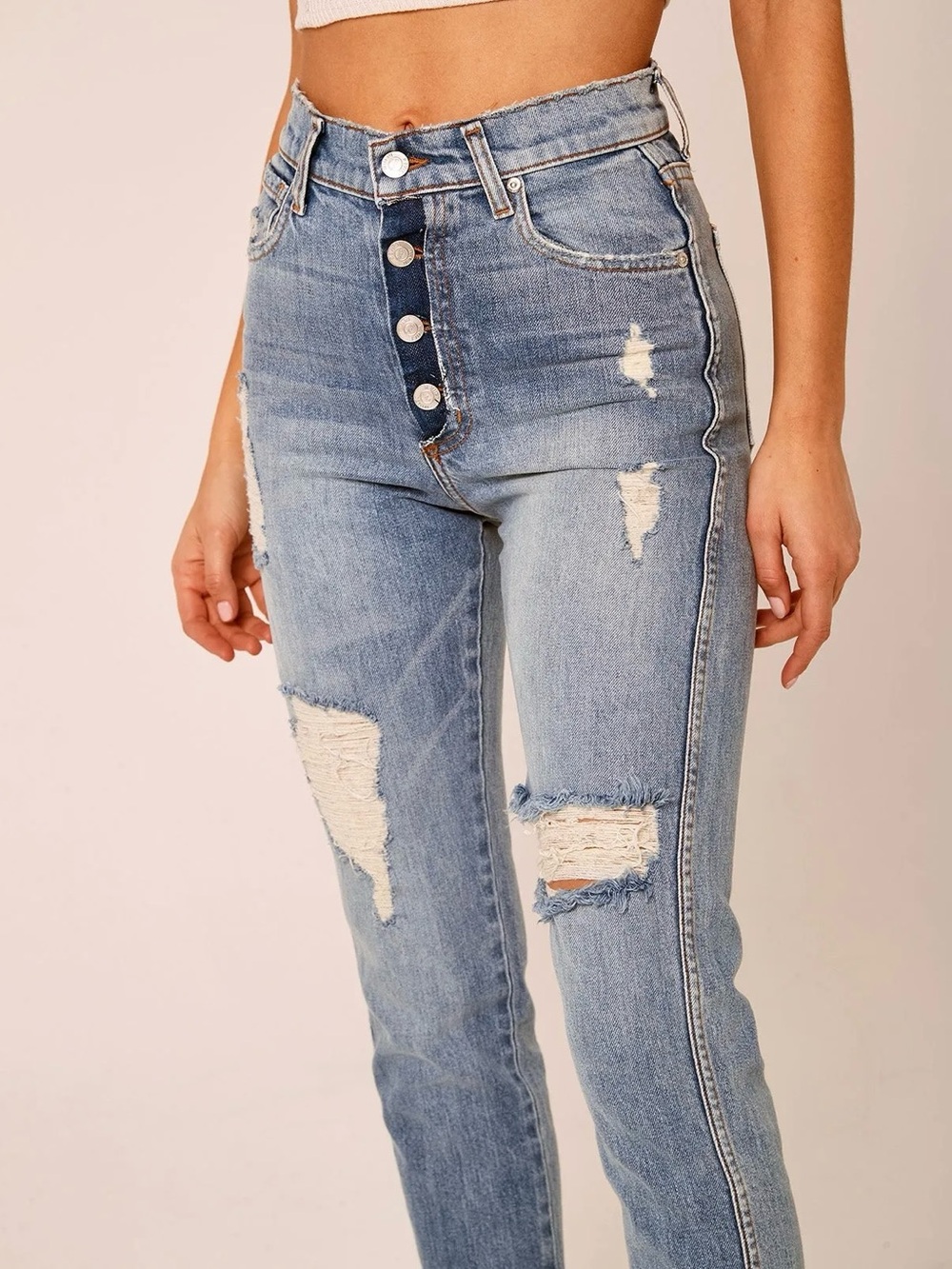 NWT Revice Dream Fit Sweet Monday Wash Distressed Jeans 29 (*Read) - Picture 3 of 16